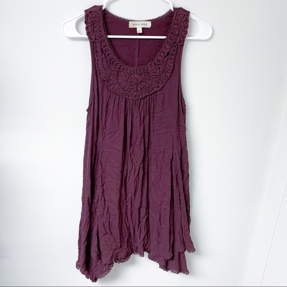 Black Swan Tops - Black Swan Shark‎ Bite Tunic Top Size Small Plum Color